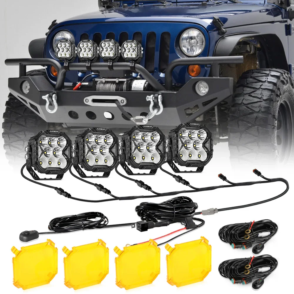 CUBE-Z Series 4 Inch Combo LED Pod Lights Off Road Lights with White DRL & Amber Turn Signal Lights - Image 16