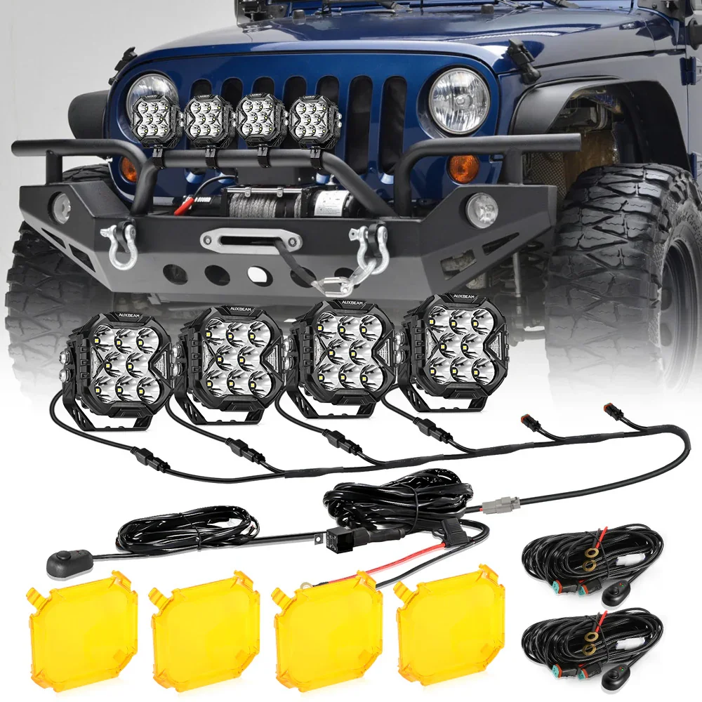 CUBE-Z Series 4 Inch Spot LED Pod Lights Off Road Lights with White DRL & Amber Turn Signal Lights - Image 14