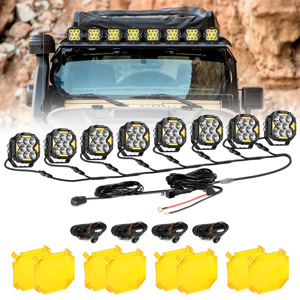 CUBE-Z Series 4 Inch Spot LED Pod Lights Off Road Lights with White DRL & Amber Turn Signal Lights - Image 19