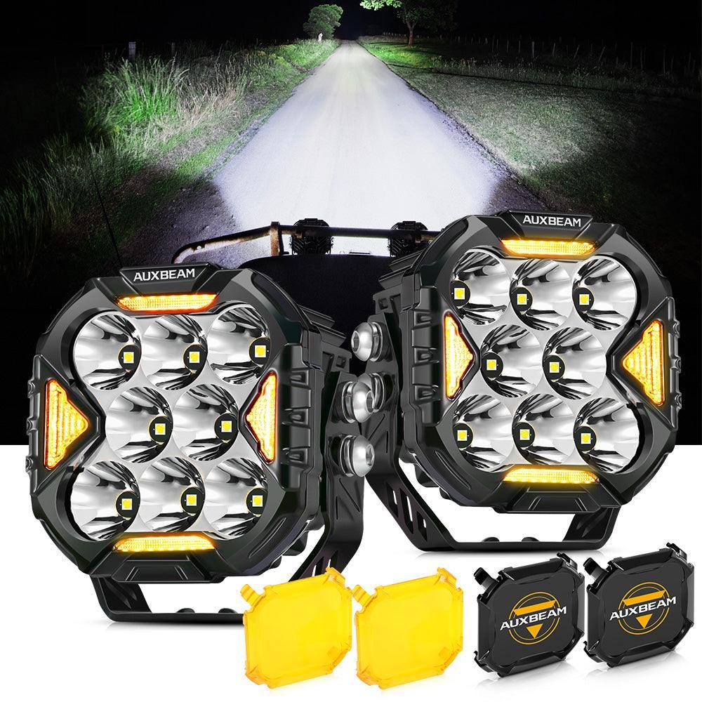 CUBE-Z Series 4 Inch Spot LED Pod Lights Off Road Lights with White DRL & Amber Turn Signal Lights - Image 13