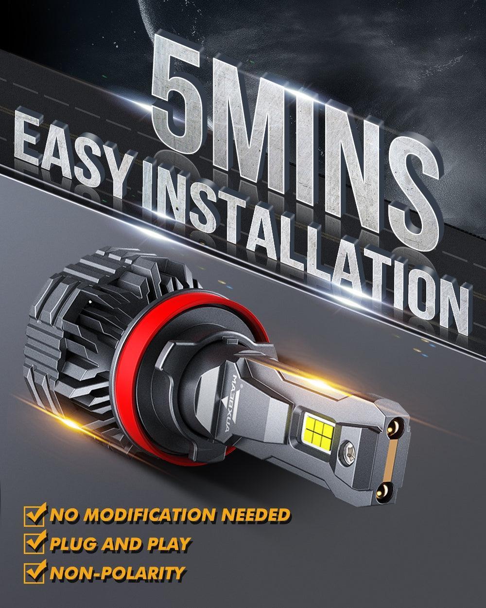 9005+H11 LED HEADLIGHT BULBS 110W 24000LM F22 SERIES HIGH BRIGHTNESS 6500K COOL WHITE | 4 BULBS - Image 4