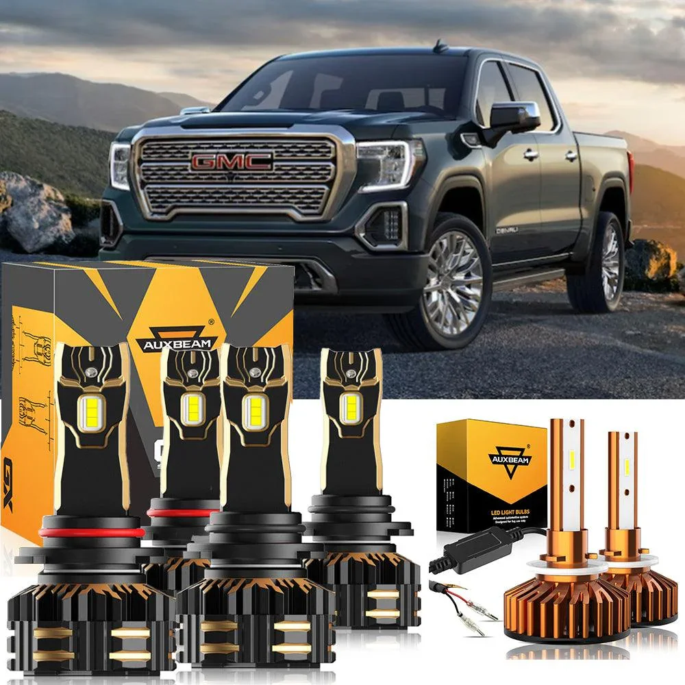 For 2000-2002 GMC Sierra 1500 9005 9006 LED Headlight Bulbs Bundle