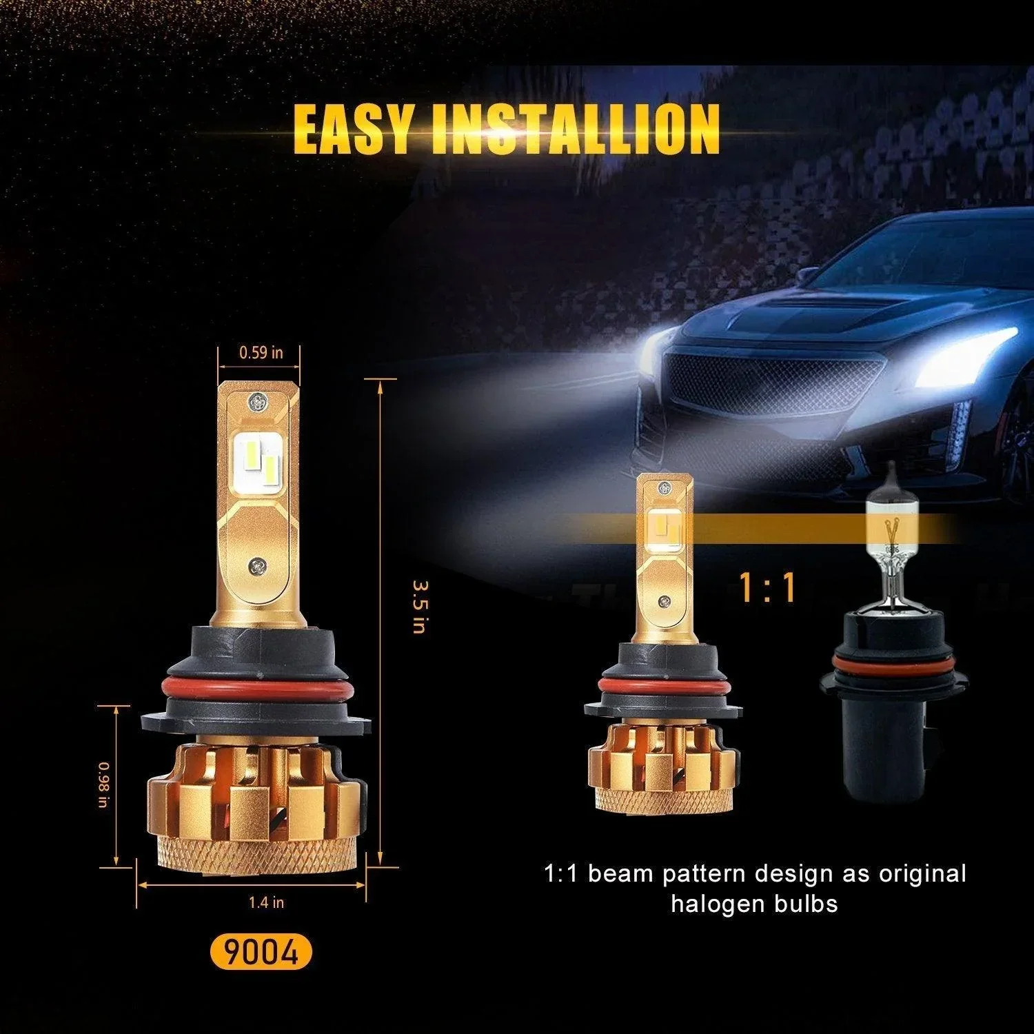 For 2000-2001 Dodge Ram 2500(with 4 headlamps) F-16 Plus Series Built-in Canbus Automotive Grade 14000LM LED Light Bulbs High Low Beam Bundle - Image 9