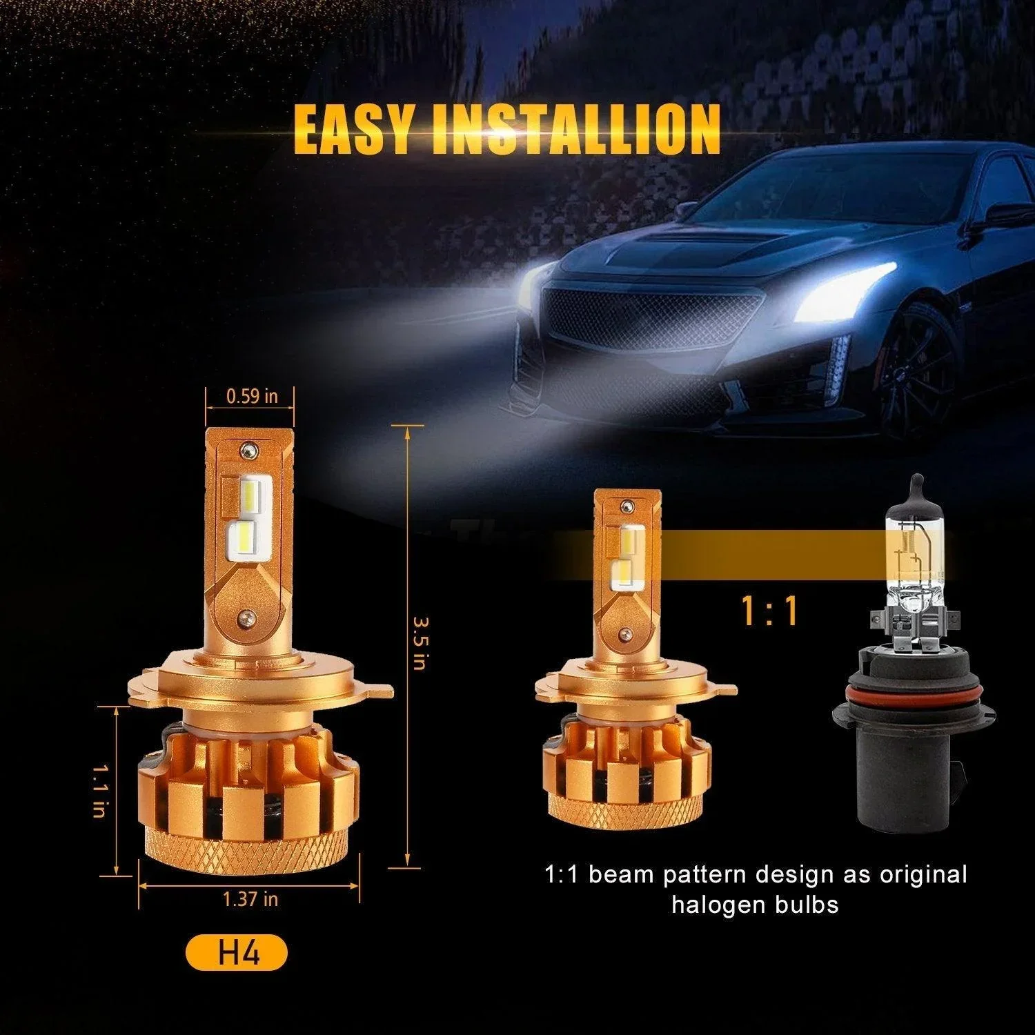 For 2001-2003 Toyota RAV4 F-16 Plus Series Built-in Canbus Automotive Grade 14000LM LED Light Bulbs High Low Beam Bundle - Image 10