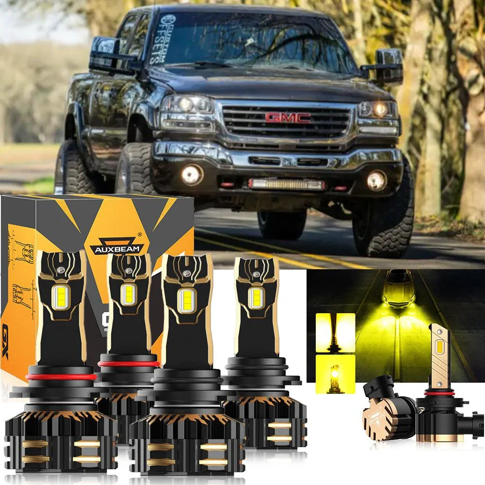 For 2003-2004 GMC Sierra 2500 9005 9006 LED Headlight Bulbs Bundle - Image 11