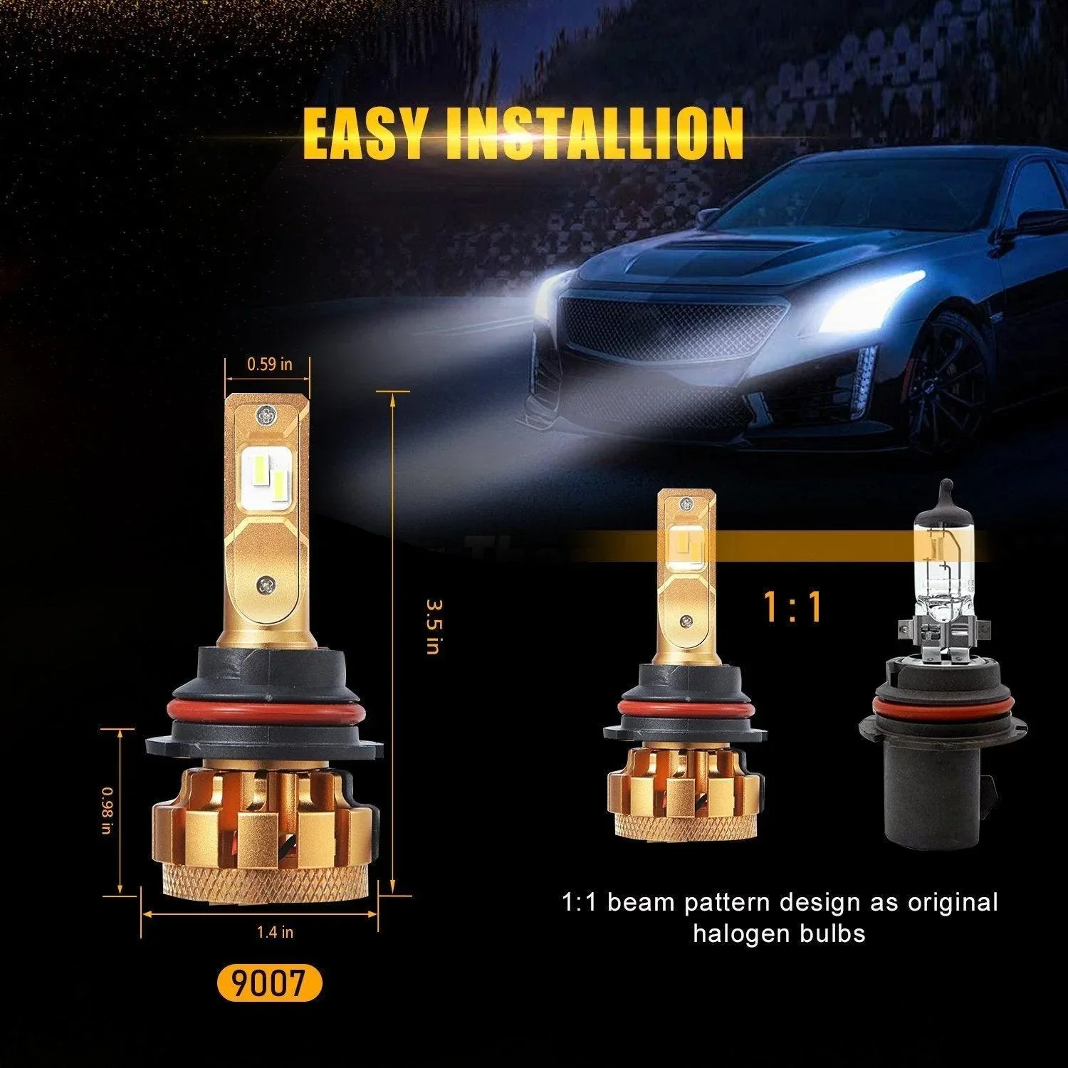 For 2003-2005 Dodge Ram 2500 F-16 Plus Series Built-in Canbus Automotive Grade 14000LM LED Light Bulbs High Low Beam Bundle - Image 9