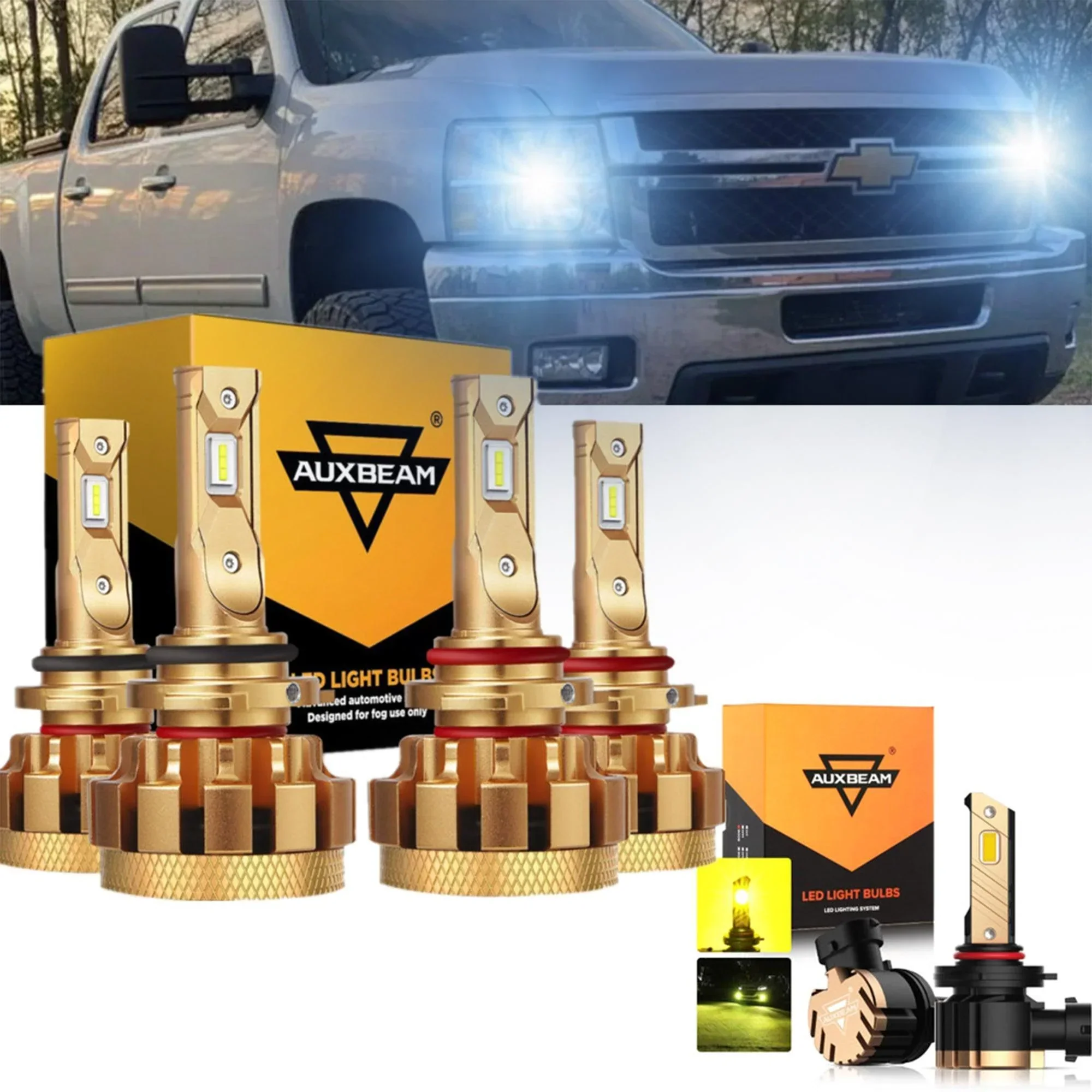 For 2003-2006 Chevrolet Silverado 2500 HD F-16 Plus Series Built-in Canbus Automotive Grade 14000LM LED Light Bulbs High Low Beam Bundle - Image 2