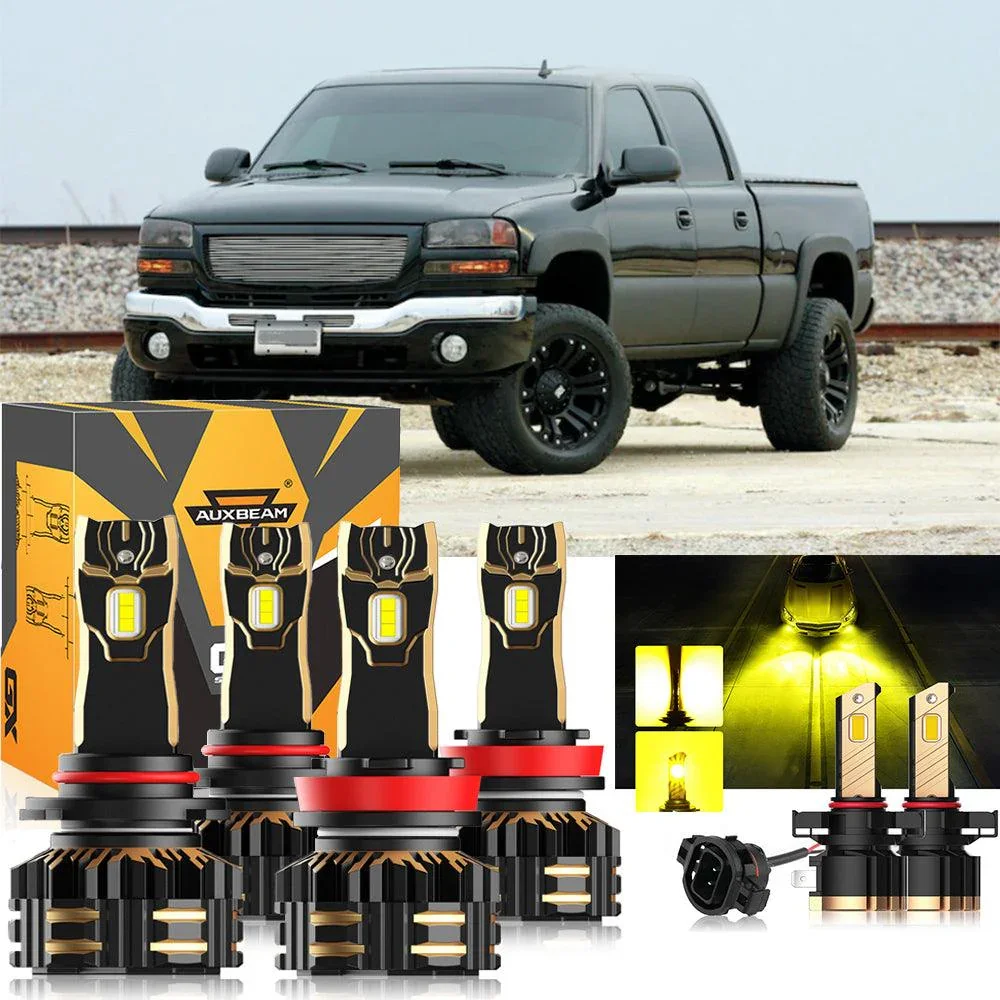For 2007-2014 GMC Sierra 2500 HD 9005 H11 LED Headlight Bulbs Bundle - Image 10