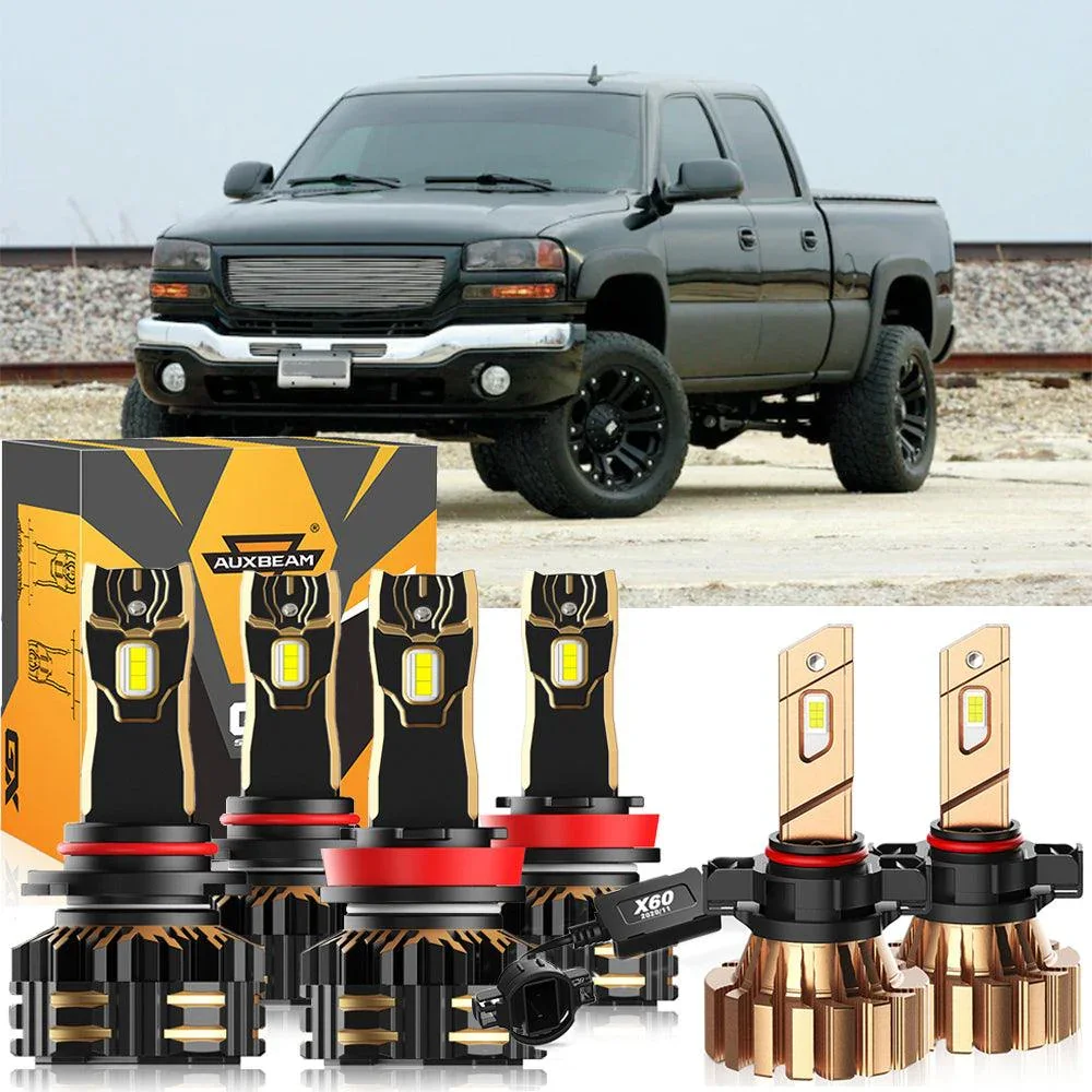 For 2007-2014 GMC Sierra 2500 HD 9005 H11 LED Headlight Bulbs Bundle - Image 21
