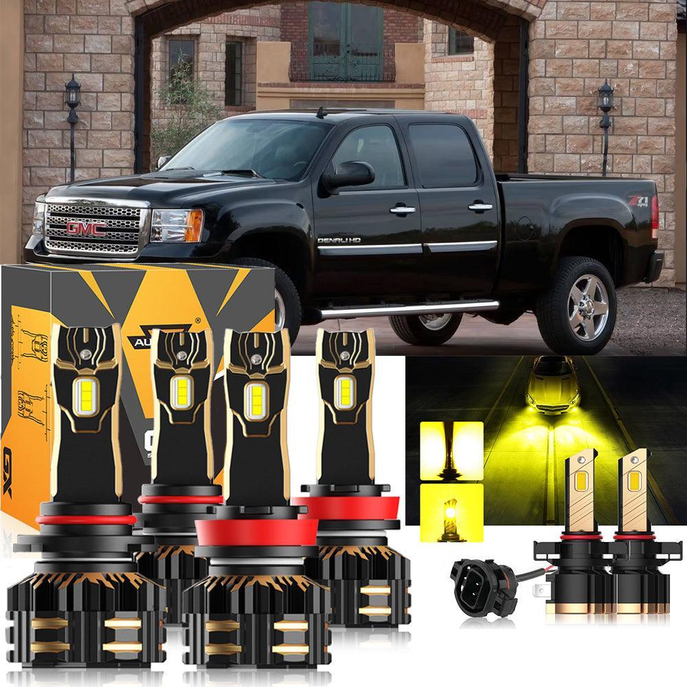 For 2007-2014 GMC Sierra 3500 HD 9005 H11 LED Headlight Bulbs Bundle - Image 11