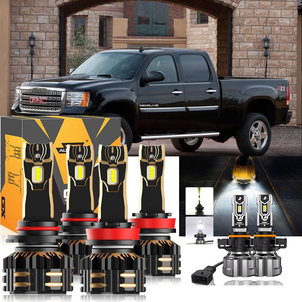For 2007-2014 GMC Sierra 3500 HD 9005 H11 LED Headlight Bulbs Bundle - Image 21