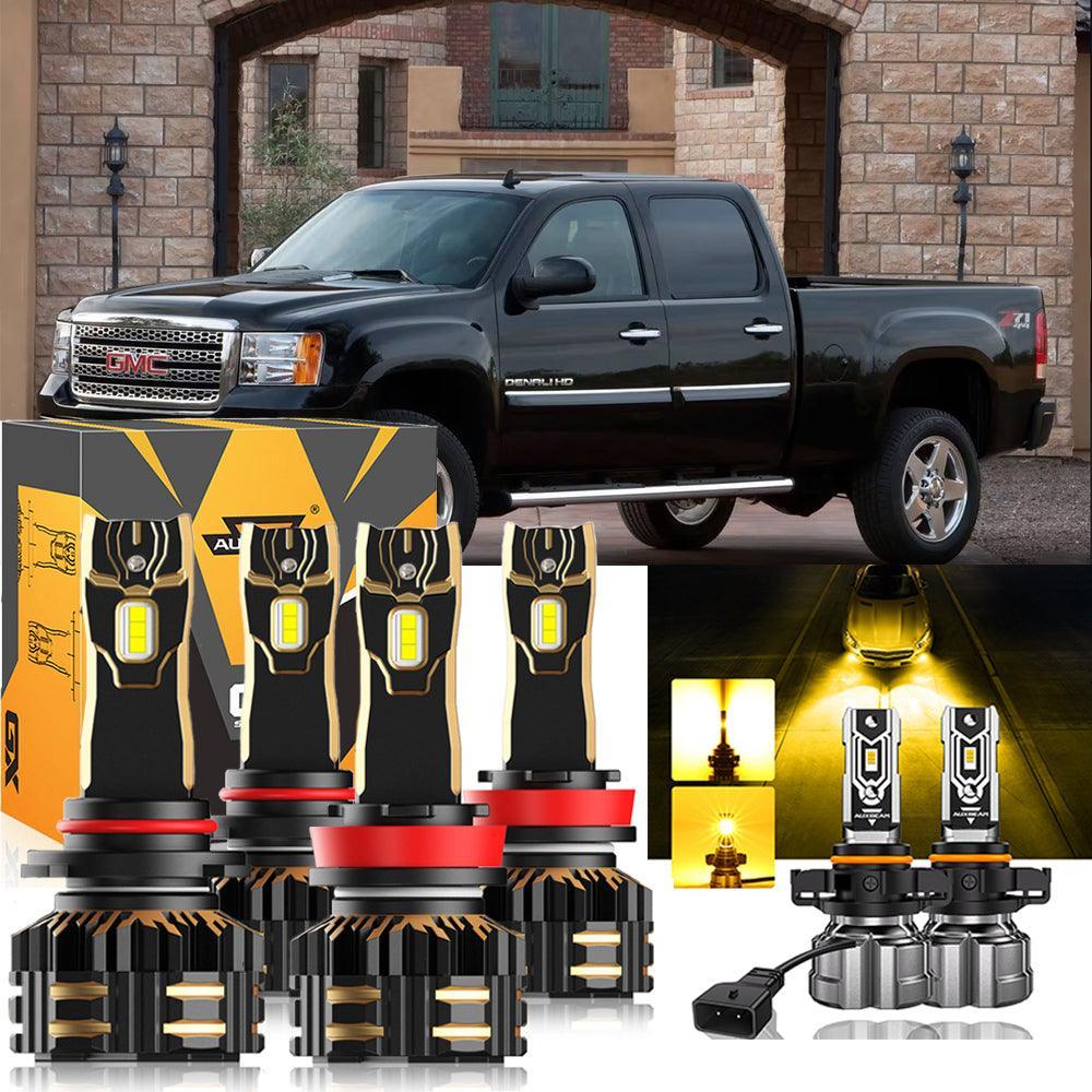 For 2007-2014 GMC Sierra 3500 HD 9005 H11 LED Headlight Bulbs Bundle - Image 22