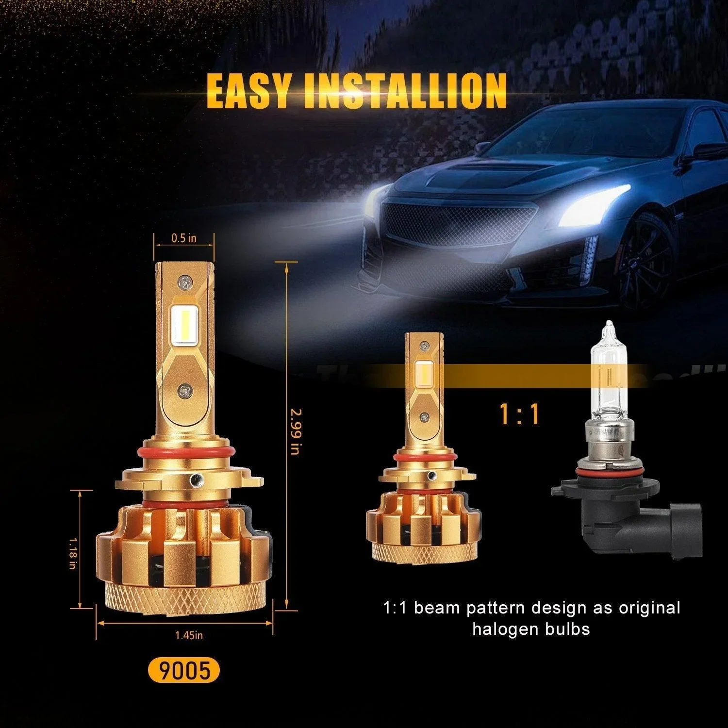 For 2007-2009 Mazda 3(with Halogen Capsule headlamps) F-16 Plus Series Built-in Canbus Automotive Grade 14000LM LED Light Bulbs High Low Beam Bundle - Image 9