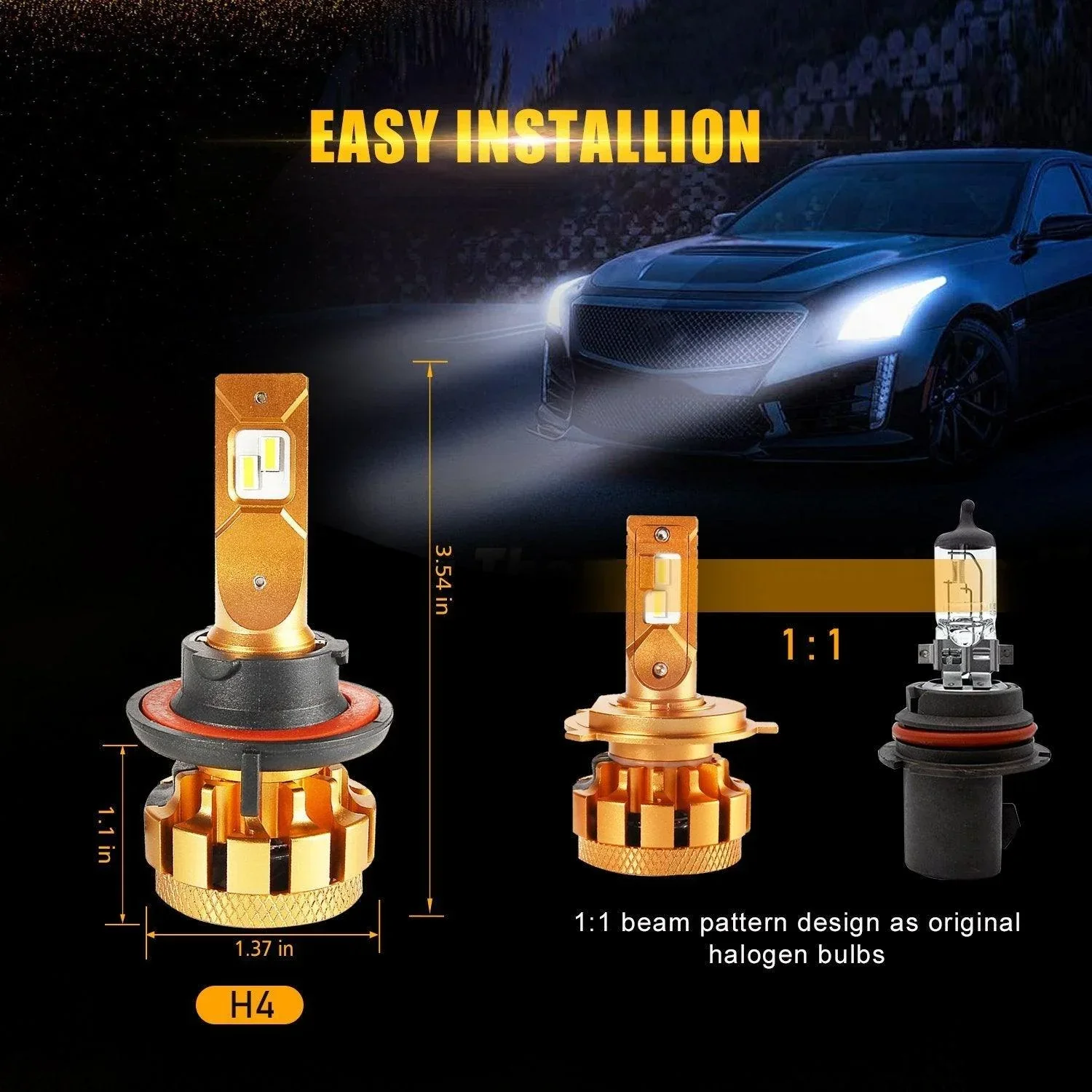 For 2008-2011 Ford Focus F-16 Plus Series Built-in Canbus Automotive Grade 14000LM LED Light Bulbs High Low Beam Bundle - Image 9