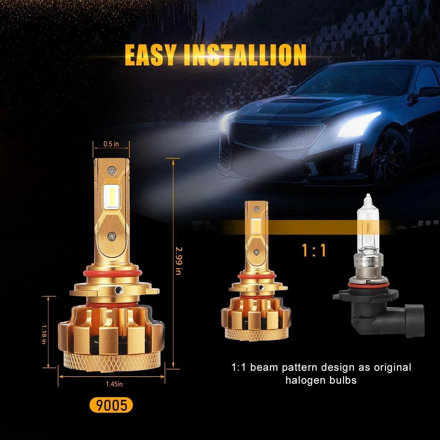 For 2010-2019 Mazda 3(with Halogen Capsule headlamps) F-16 Plus Series Built-in Canbus Automotive Grade 14000LM LED Light Bulbs High Low Beam Bundle - Image 9