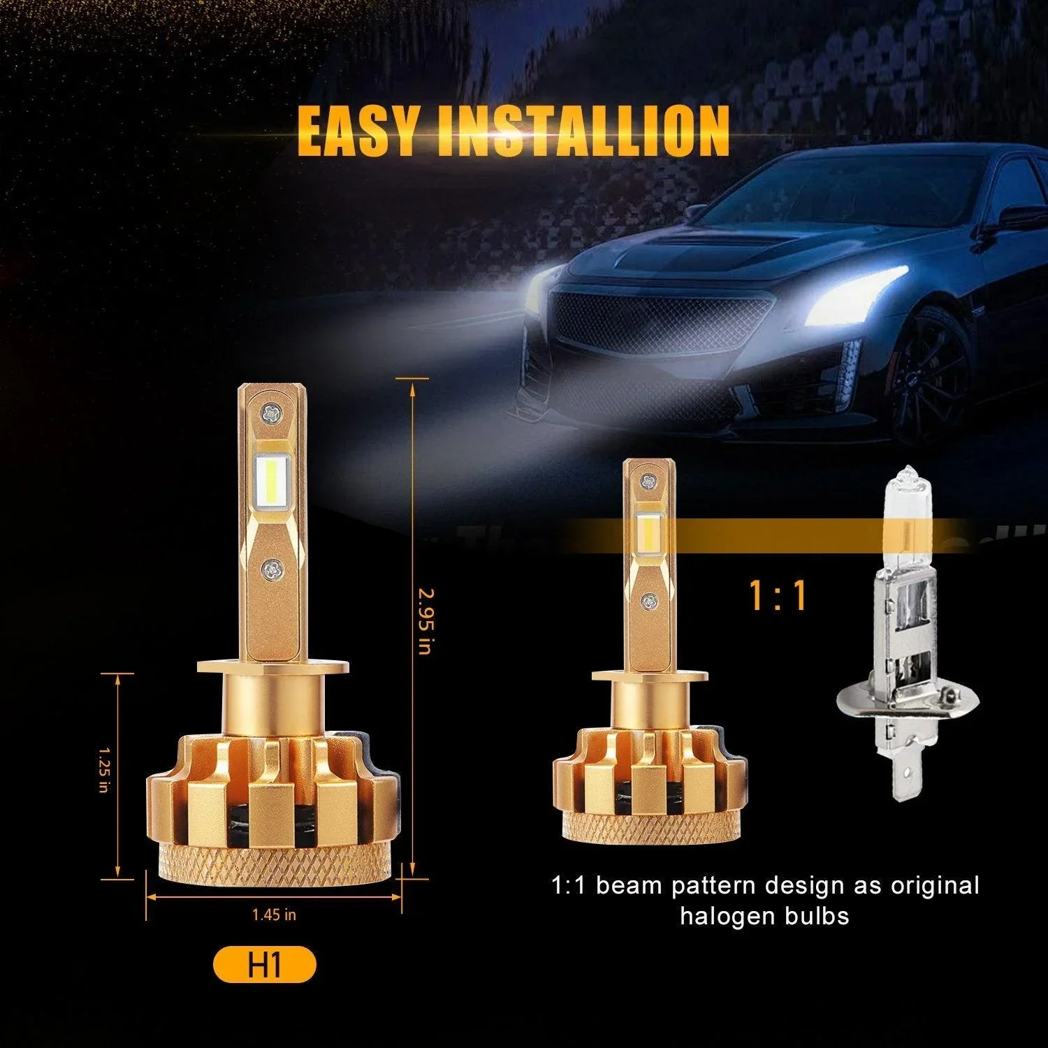 For 2012 Ford Focus F-16 Plus Series Built-in Canbus Automotive Grade 14000LM LED Light Bulbs High Low Beam Bundle - Image 9
