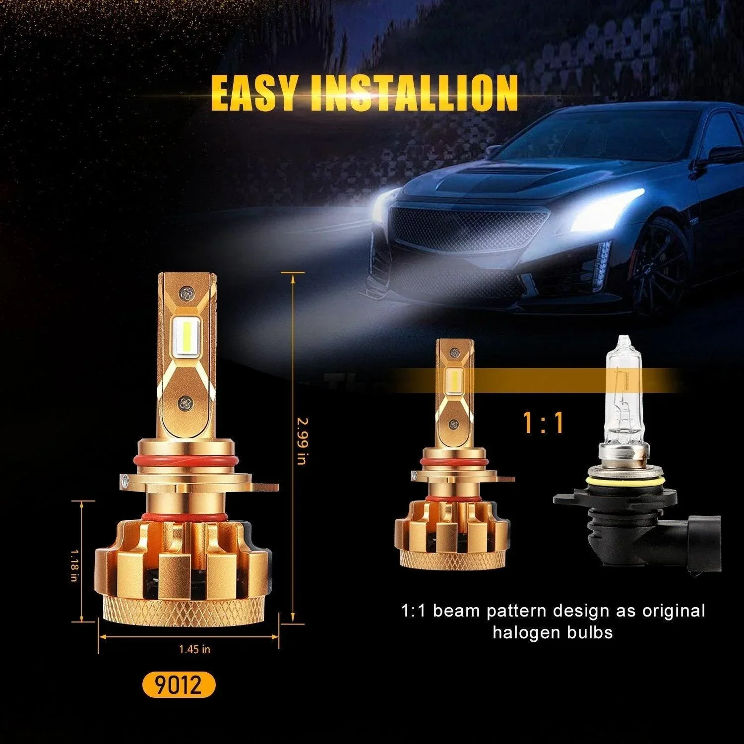 For 2013-2019 GMC Acadia(with halogen headlights) F-16 Plus Series Built-in Canbus Automotive Grade 14000LM LED Light Bulbs High Low Beam Bundle - Image 10