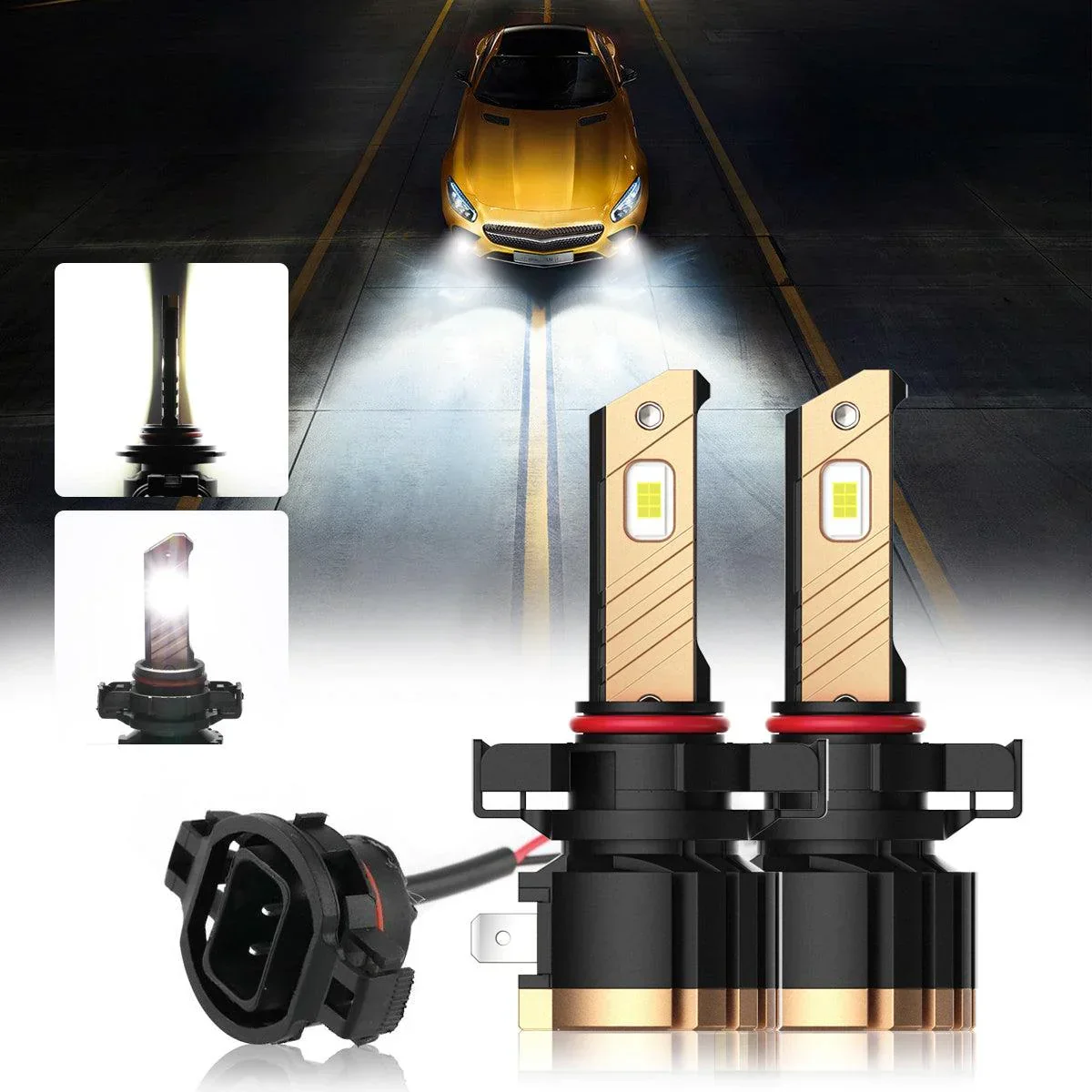 For 2014-2015 GMC Sierra 1500 9012 LED Headlight Bulbs - Image 13