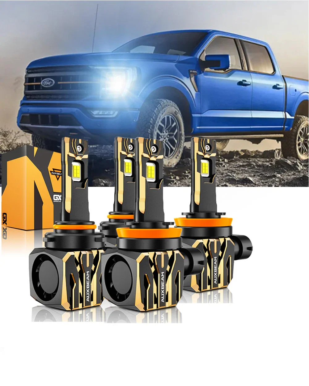 For 2015-2020 Ford F-150 9005 H11 LED Headlight Bulbs Bundle - Image 22