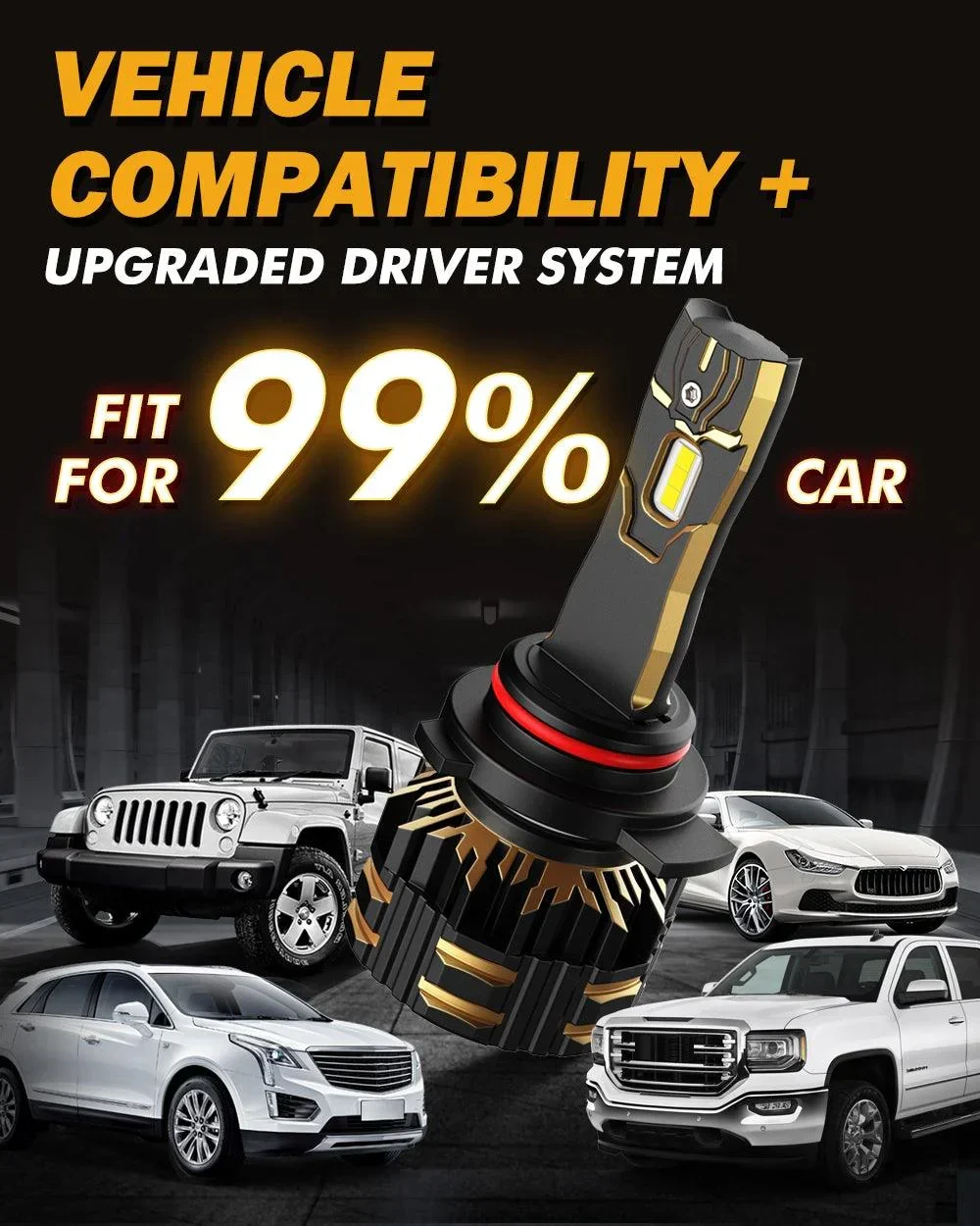 For 2015 GMC Sierra 3500 HD 9012 LED Headlight Bulbs - Image 8