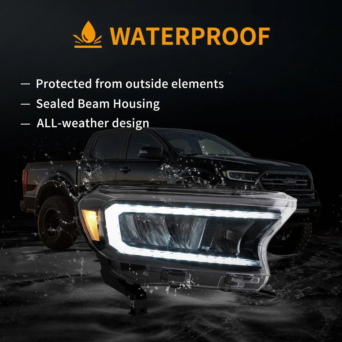 LED Headlight Assembly Reflection Bowl For 2019-2021 Ford Ranger [US Types] - Image 6