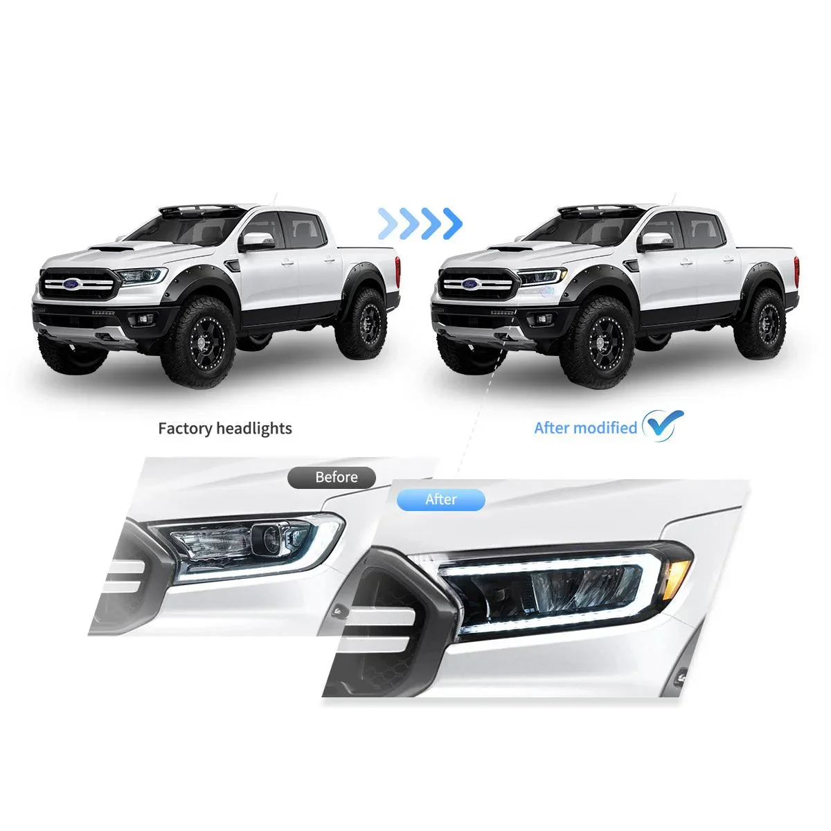 LED Headlight Assembly Reflection Bowl For 2019-2021 Ford Ranger [US Types] - Image 9
