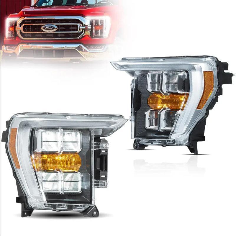 LED Headlight Assembly Reflection Bowl For 2021-2023 Ford F150 14th Gen Chrome - Image 10