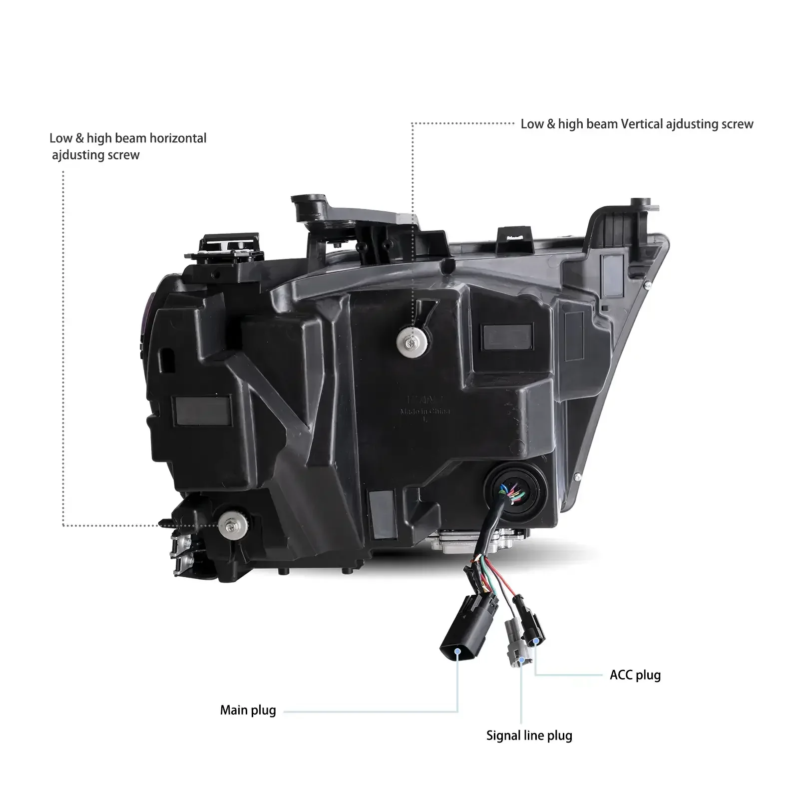 Full LED Headlight Assembly For 2019-2024 Dodge Ram 1500 - Image 7