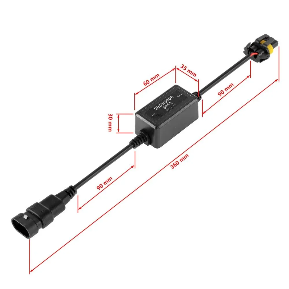 9005/HB3 C10-Model Enhanced LED Headlight Bulbs Canbus Decoder Anti-Flicker Hyper Flash No Warning Harness Resistor Conversion Kit 2pcs/set - Image 2