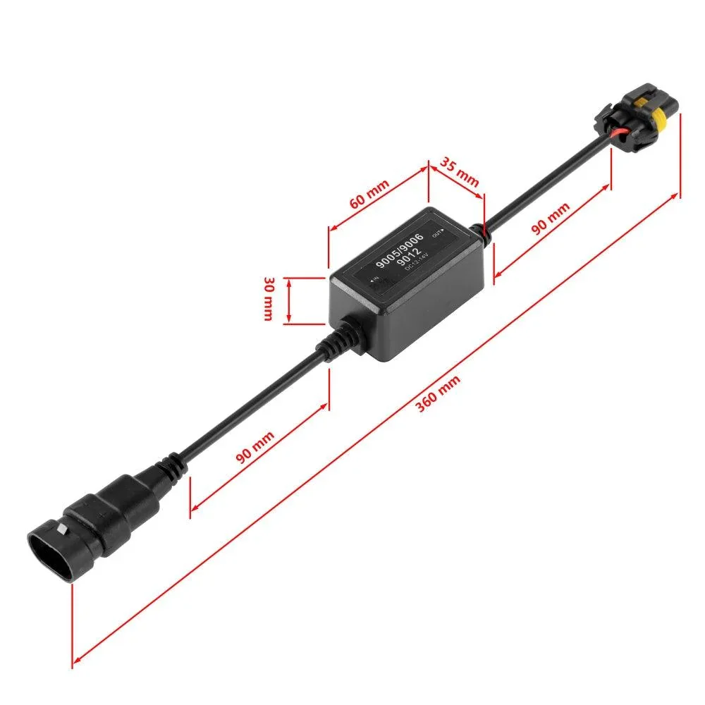 9006/HB4 C10-Model Enhanced LED Headlight Bulbs Canbus Decoder Anti-flicker Hyper Flash No Warning Harness Resistor Conversion Kit 2pcs/set - Image 2