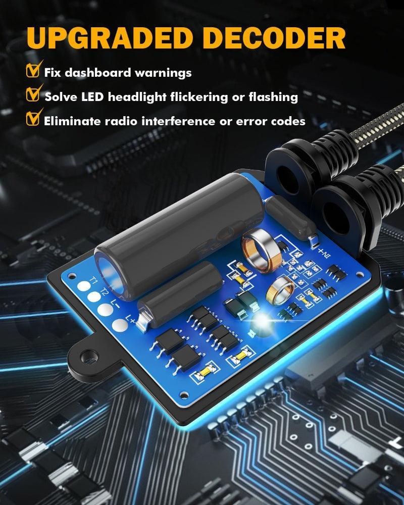 H4/9003 C20-Model Decoder-Pro Enhanced Led Headlight Bulbs Canbus Decoder Harness Resistor Conversion Kit 2pcs/set - Image 4
