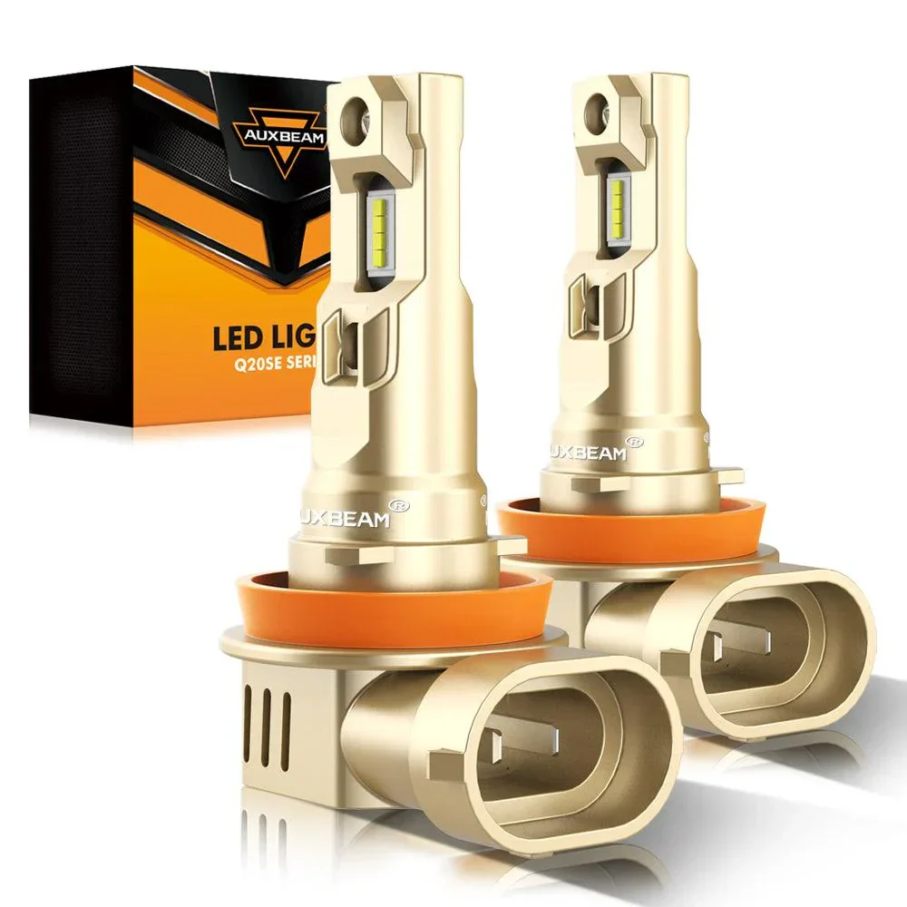 H11/H9/H8/H16JP LED Headlight Bulbs 60W 16000LM Q20-SE Series 1:1 OEM Factory Size 6500K Cool White | 2 Bulbs
