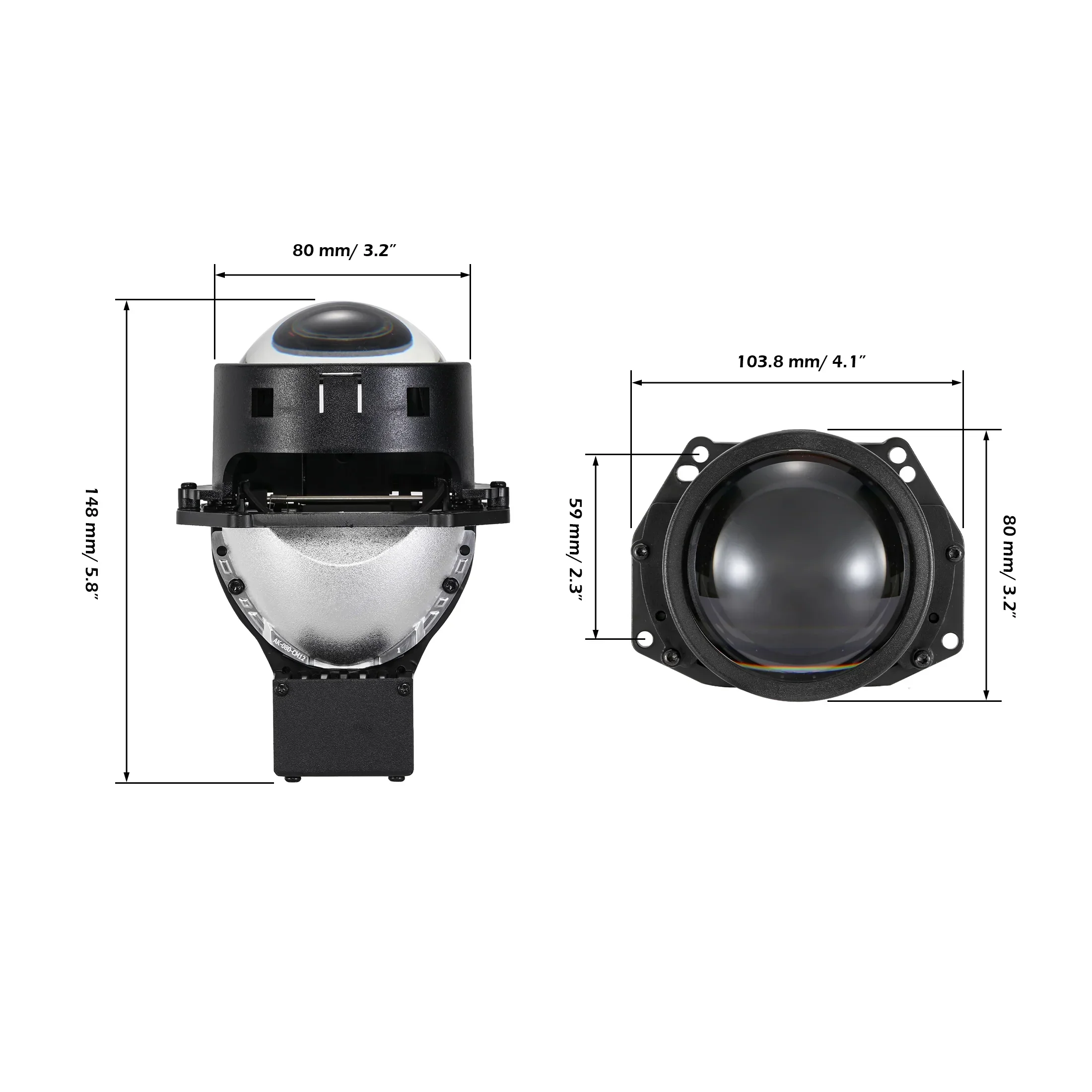 3 Inch 112W 6000K Bi-LED Projector Lens Healidght K9 Series Retrofit Cutting Installation for Car | 2PCS/Set - Image 6