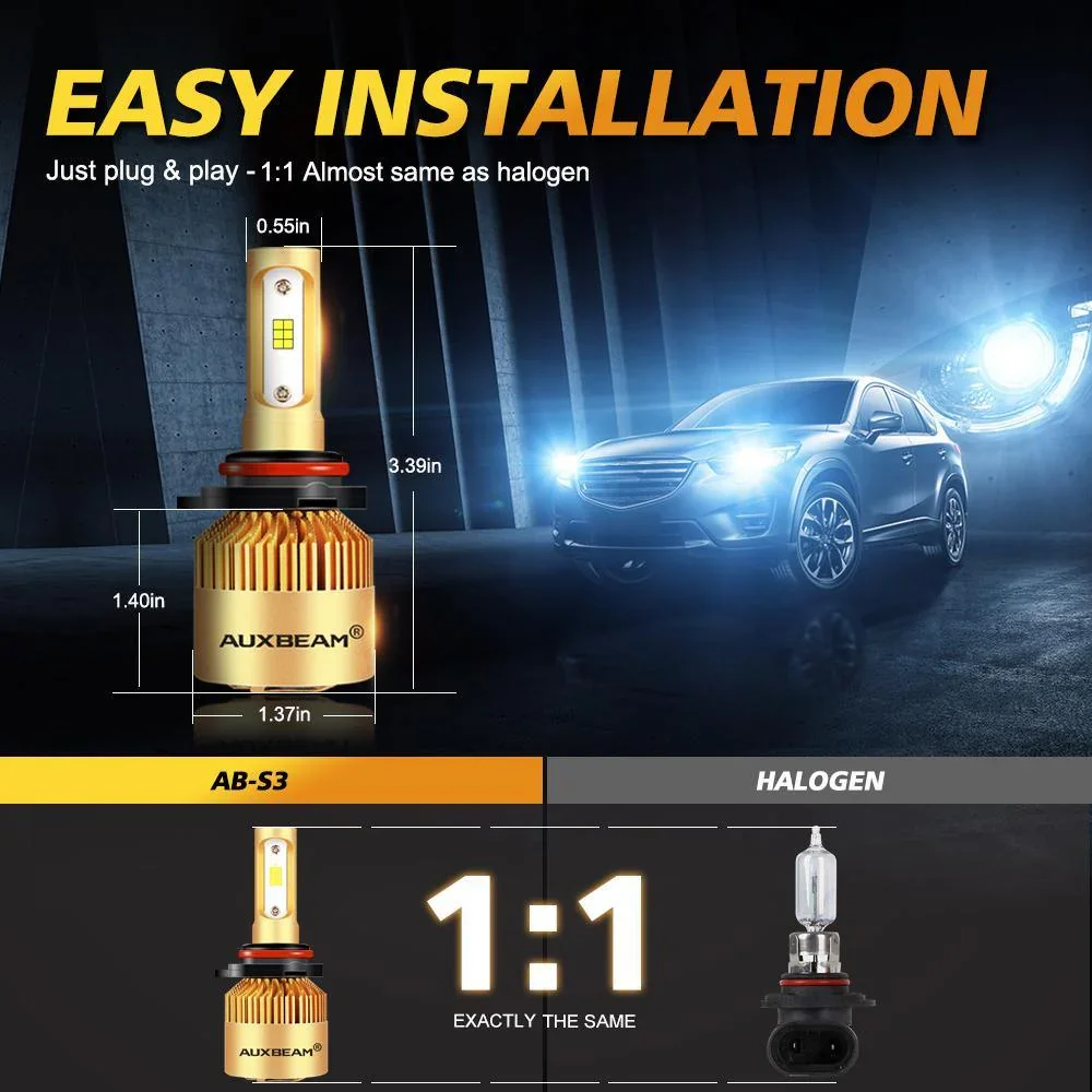 9005+H11 LED Headlight Bulbs 72W 8000LM S3 Series Fan Cooling 6500K Cool White | 4 Bulbs - Image 8