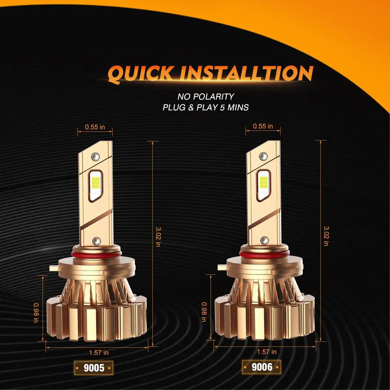 9005+9006 LED Headlight Bulbs 44W 4000LM X60 Series Fanless 6500K Cool White | 4 Bulbs - Image 2