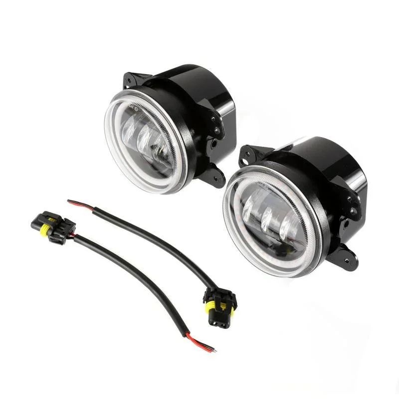 7'' LED Headlight Replacement with Halo Ring, 4'' LED Fog Light & LED Smoke Tail Light Brake Reverse Turn Signal Lamp for Jeep Wrangler JK - Image 9