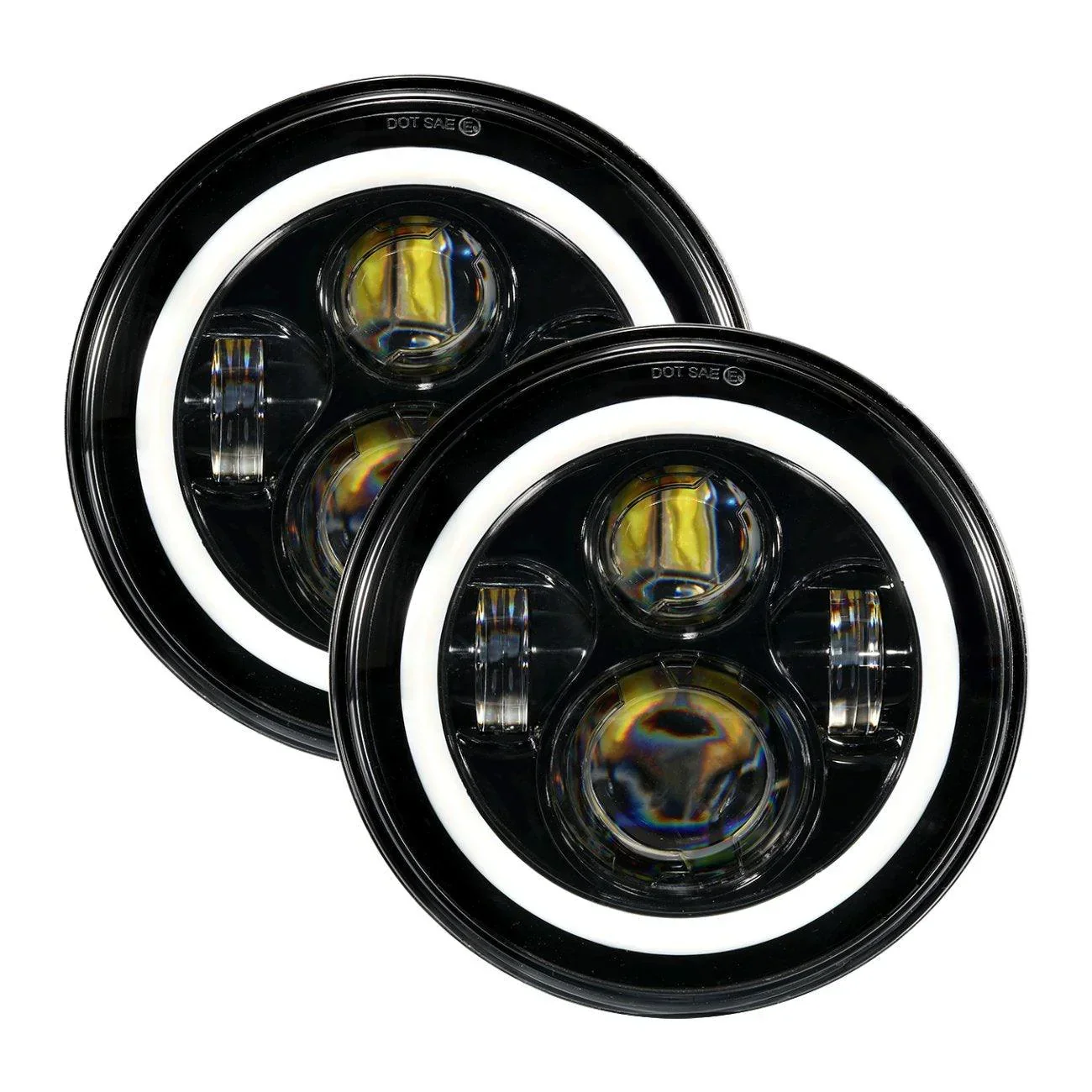 7" LED Halo Headlights + 4" Inch LED Fog Lights with DRL + 5D-PRO 52" Straight LED Light Bar + Windshield Mounting Brackets + 18W Spot Beam Pod Lights Set for for Jeep Wrangler JK - Image 11