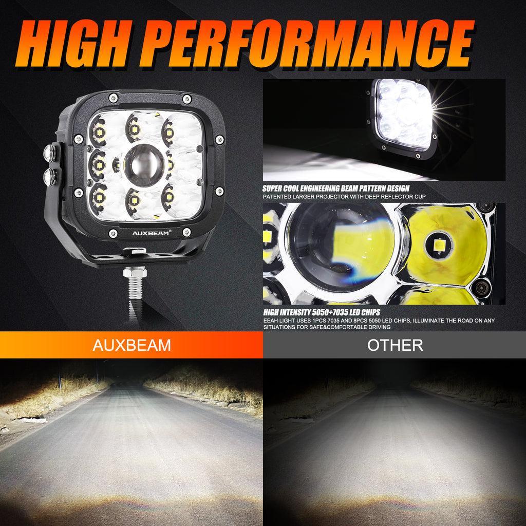 5 Inch 110W LED Driving Lights with Additional Amber Covers & 22 Inch 5D-PRO Series LED Light Bars Combo for CBR 1000rr Off Road Buggy, ATV, UTV, Truck - Image 11