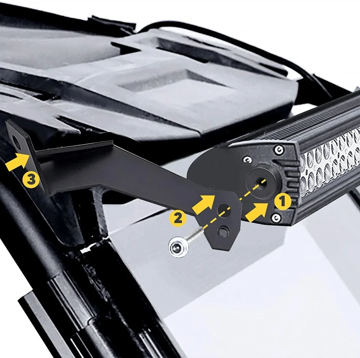 32 Inch 5D-PRO Series Dual Row LED Light Bars & Car Roof Windshield Mounting Brackets Combo for 2014-2021 RZR XP 1000 and RZR XP 4 1000 ,2016-2021 RZR 900,2016-2021 RZR-S 1000 - Image 10