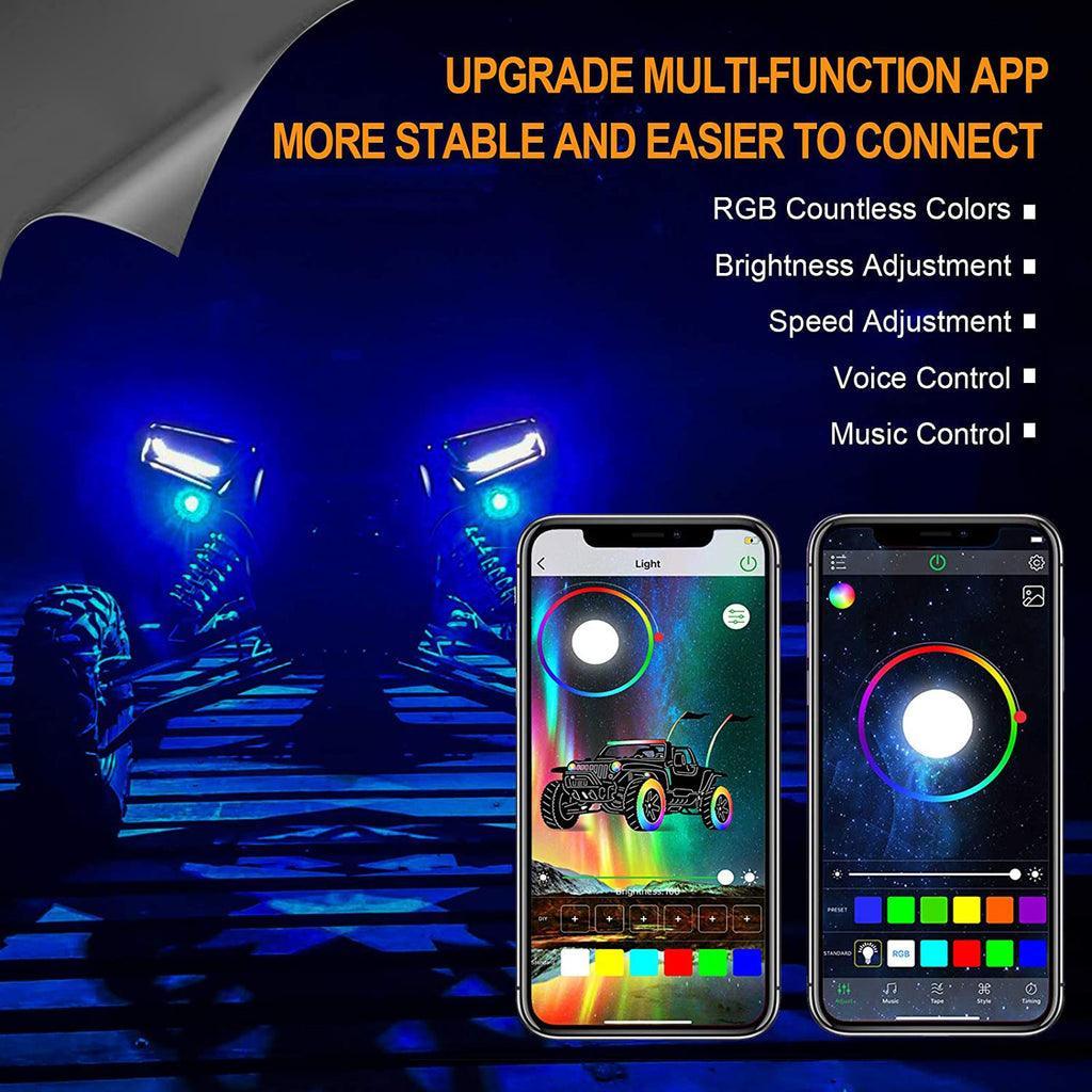 Dome Light UTV Interior Light Universal Roll Bar Cage Mount + RGB LED Rock Light Set for Polaris, Can-Am, UTV, ATV, Off-road Vehicle - Image 3
