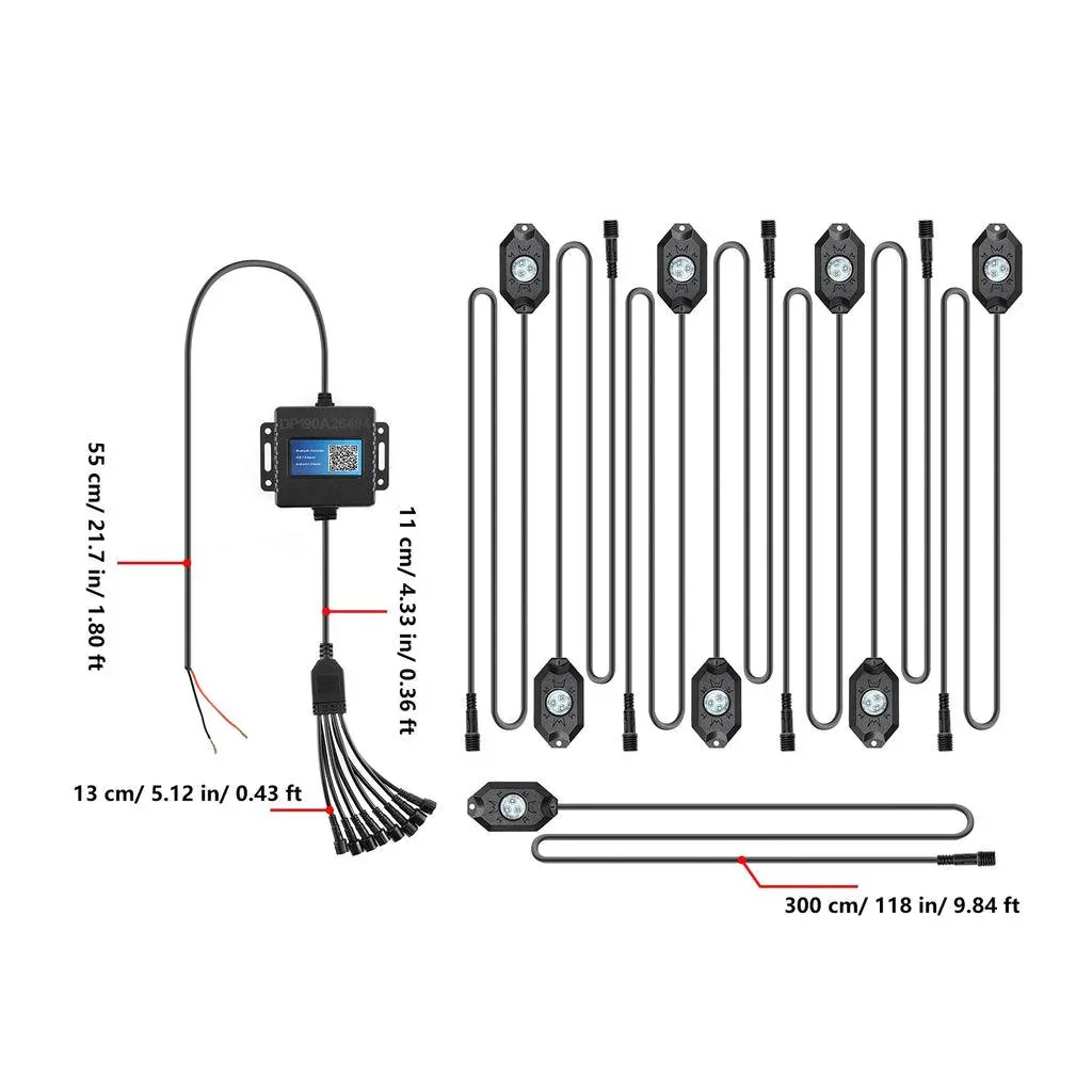 Dome Light UTV Interior Light Universal Roll Bar Cage Mount + RGB LED Rock Light Set for Polaris, Can-Am, UTV, ATV, Off-road Vehicle - Image 7