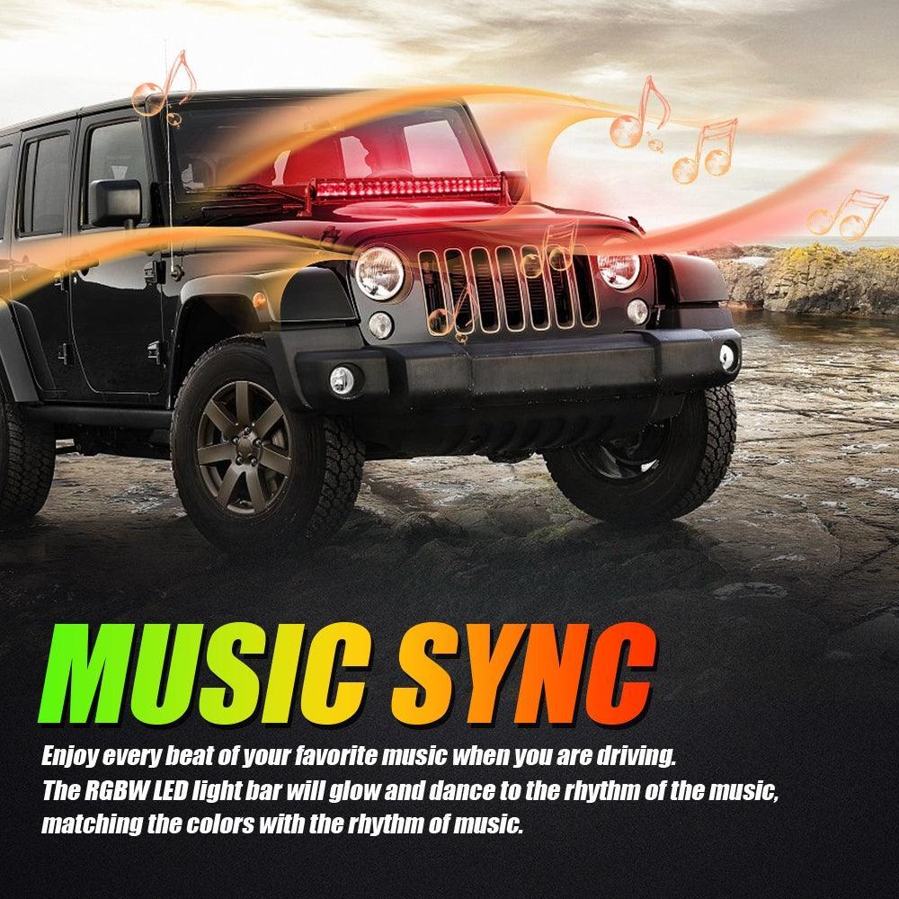 New 22 Inch V-PRO Series Straight RGBW Color Changing Off Road Led Light Bar & RGB LED Rock Light Set Combo - Image 11
