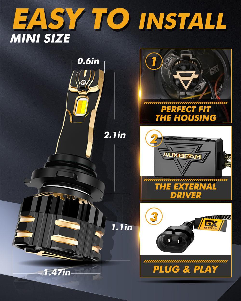9006/HB4 LED Bulb Fog Lights/Low Beam Lights 110W 25000LM GX Bi-Color Series High Power & Brightness Dual Color Switchback | 2 Bulbs - Image 5