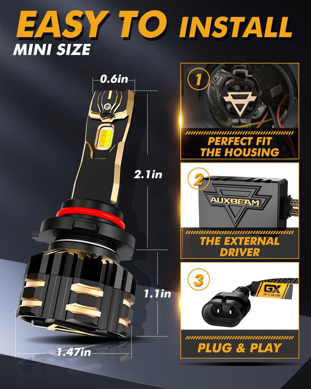 High Power & Brightness GX Bi-Color Series 25000LM 110W LED Headlight Bulbs Dual Color Switchback - Image 6