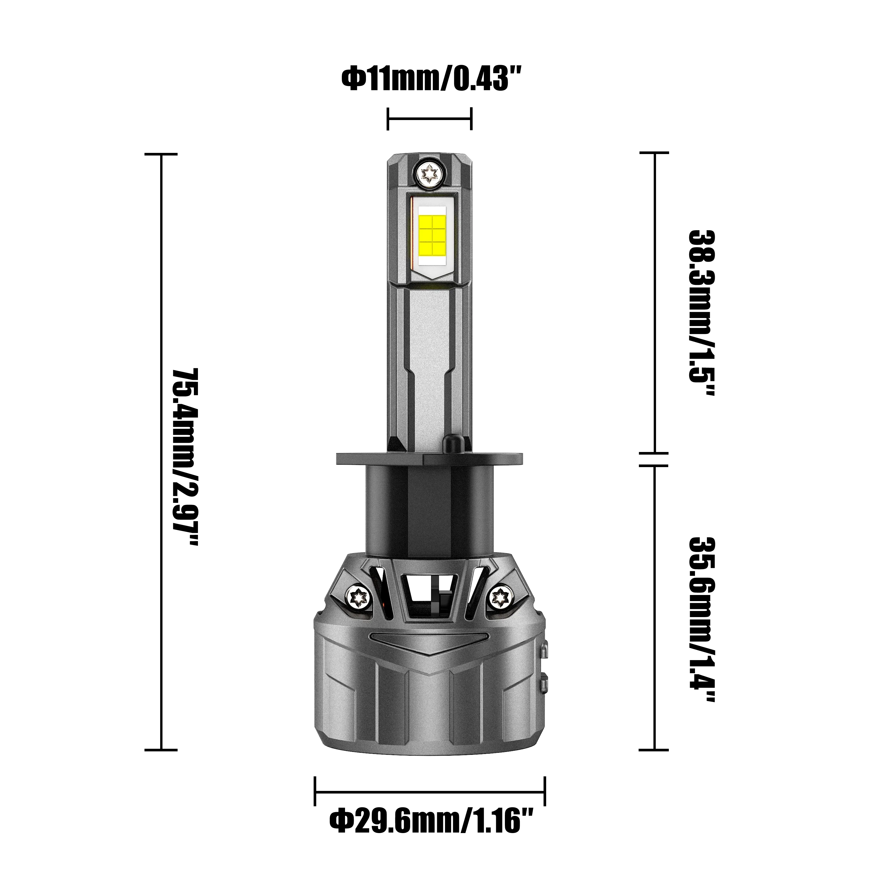 🆕H1 LED Headlight Bulbs 100W 22000LM F18 Series 1:1 Mini Size 6500K Cool White | 2 Bulbs - Image 6