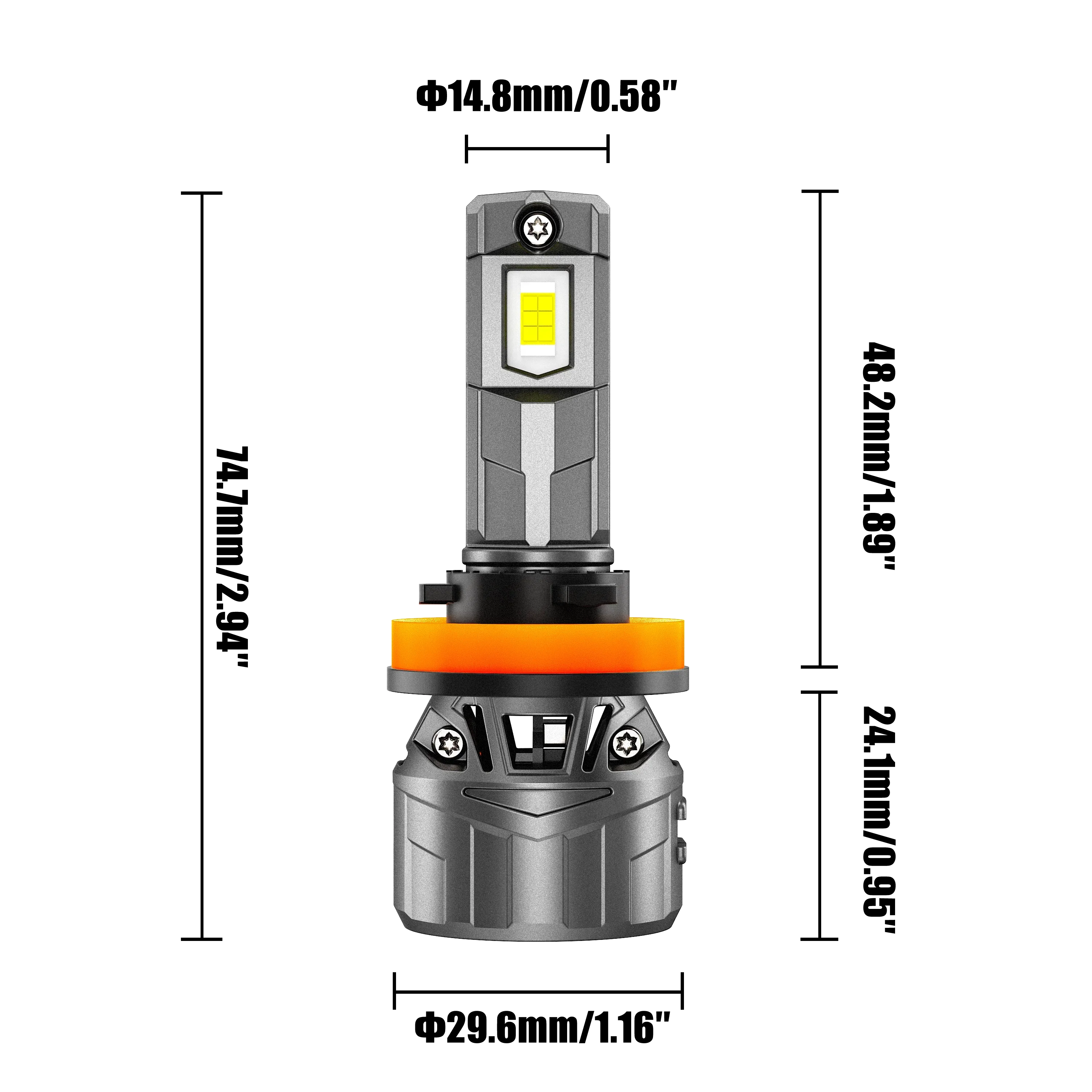 🆕H11+H11 LED Headlight Bulbs 100W 22000LM F18 Series 1:1 Mini Size 6500K Cool White | 4 Bulbs - Image 6