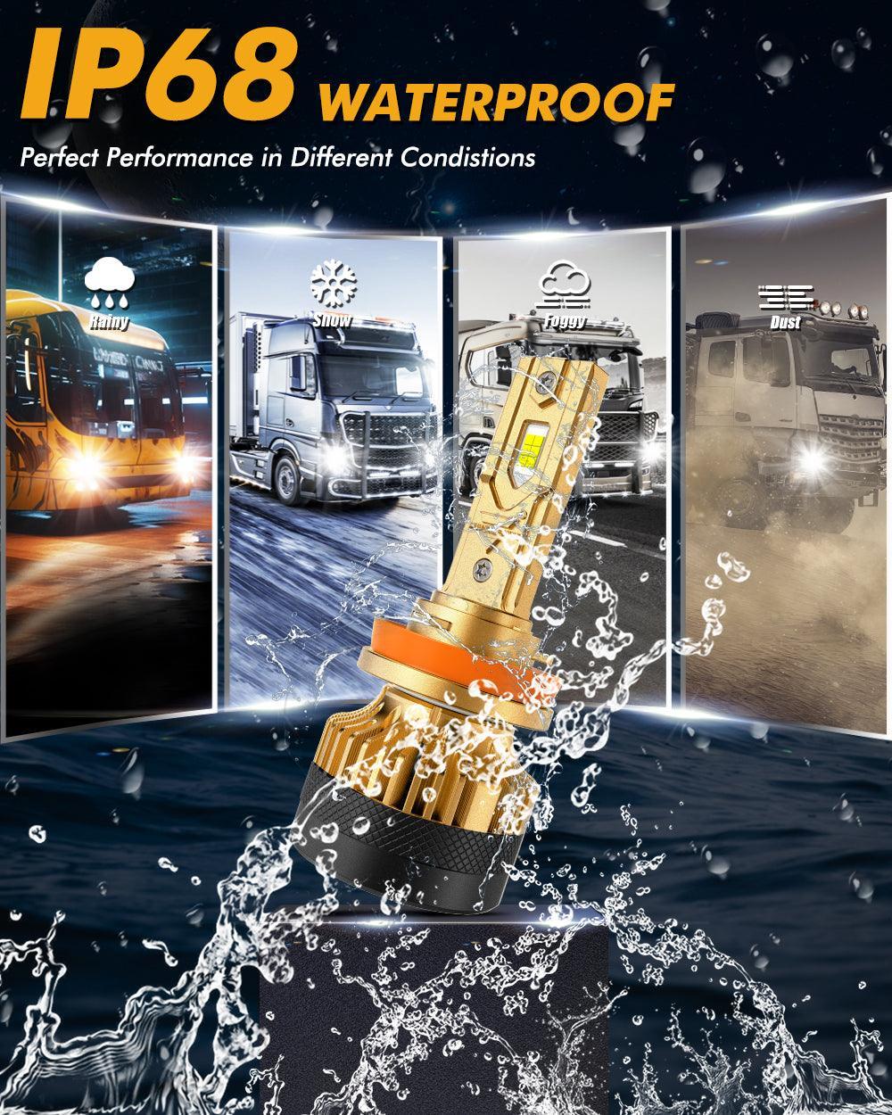 🆕H11+H11 LED Headlight Bulbs S3 Pro Series High Power 24V 120W 24000LM 6500K Cool White | 4 Bulbs - Image 10