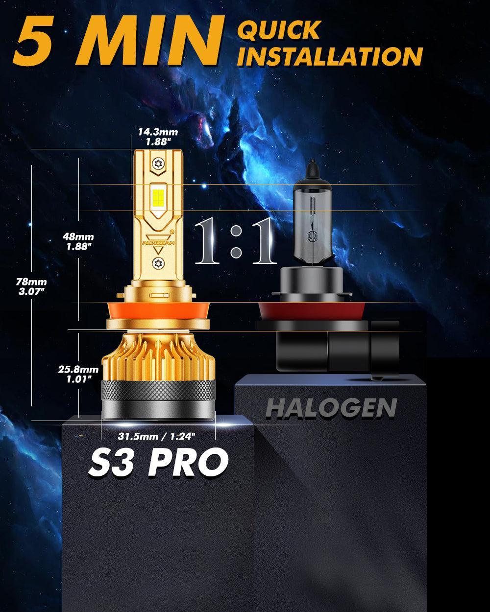 🆕H11+H11 LED Headlight Bulbs S3 Pro Series High Power 24V 120W 24000LM 6500K Cool White | 4 Bulbs - Image 9