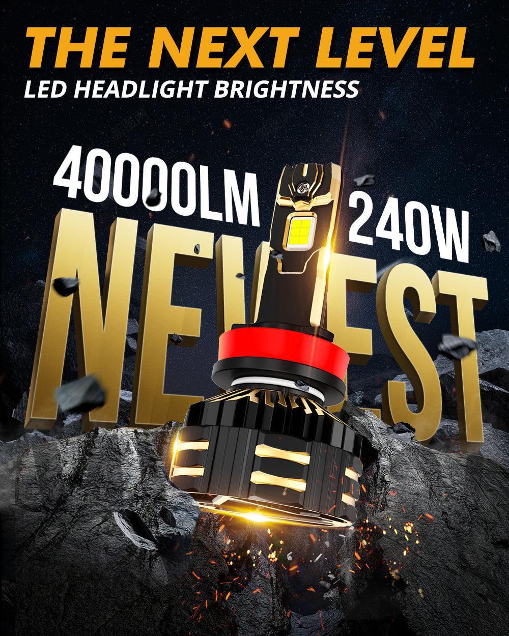 🆕H11+H11 LED Headlight Bulbs 240W 40000LM GX-ULTRA Series 6500K Cool White | 4 Bulbs - Image 2