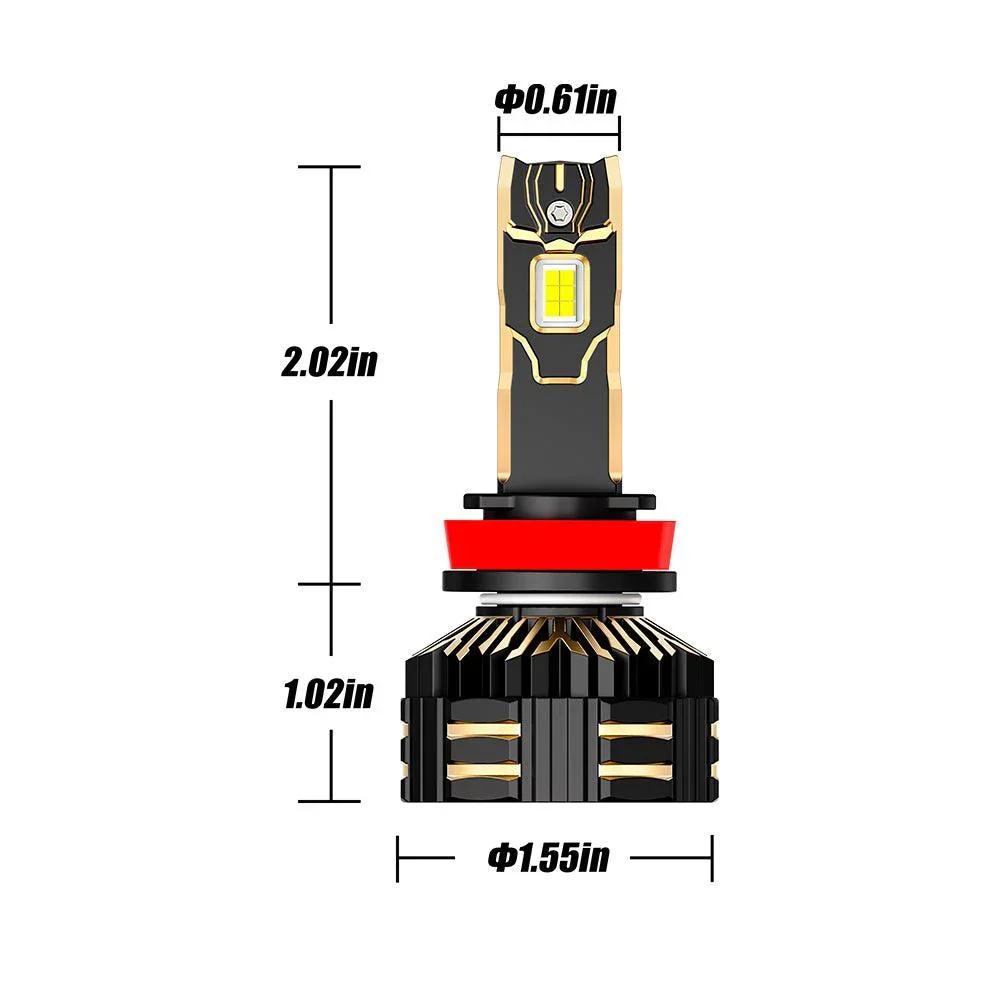 🆕H11+H11 LED Headlight Bulbs 240W 40000LM GX-ULTRA Series 6500K Cool White | 4 Bulbs - Image 9
